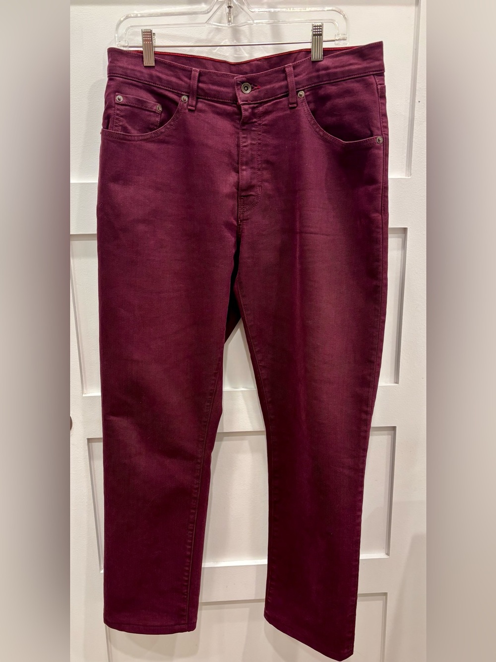Raleigh Workshop Men's Alexander Straight Jeans — Deep Wine